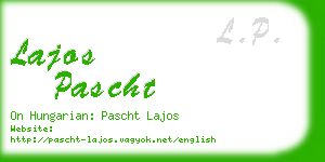 lajos pascht business card